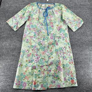 Vtg 70s Night Gown Dress Womens Medium Union Made USA Floral Button Cottage Core